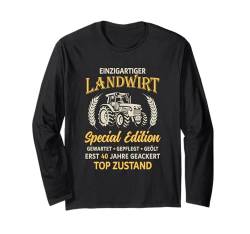 40. Geburtstag Landwirt Traktor Bauer Langarmshirt von Landwirtschaft Geschenke Bauern Landwirte