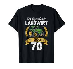 70. Geburtstag Traktor Bauer Landwirt T-Shirt von Landwirtschaft Geschenke Bauern Landwirte