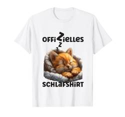 Offizielles Schlafshirt Mit Tier Lustig Tiermotiv T-Shirt von Langschläfer Geschenkidee Spruch Herren Damen