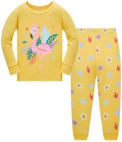 Kinder Mädchen Schlafanzüge Einhorn Langarm 100% Baumwolle Nachtwäsche Winter Weihnachten Pyjama Set Größe 140, 9-10 Jahre von Langubaby