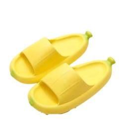 LaoSShu Süße Bananen-Hausschuhe, EVA-Hausschuhe, rutschfeste Hausschuhe for Paare, Hausschuhe for den Sommer, Cartoon-Kissen, Dusch-Pool-Hausschuhe(Yellow,4.5-5 Women/3.5-4 Men) von LaoSShu