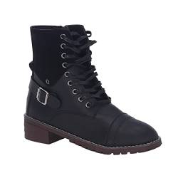 Laonajkd Stiefeletten Damen Mit Niedrigem Absatz 43 Stilvolle SpitzeFrauenstiefeletten Warm Gefütterte Outdoor Stiefel Seitenreißverschluss Winterstiefel Damen Gefüttert von Laonajkd