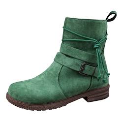 Laonajkd Stiefeletten Damen Mit Niedrigem Absatz ModischeElegant Wasserdicht Knöchelhohe Damenstiefel Elegante Kurzestiefel Scharfe SpitzeLederstiefel Outdoor Stiefel Kleidschuhe von Laonajkd