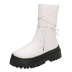 Laonajkd Stiefeletten Damen Mit Niedrigem Absatz Sexy Retro-Stil Warm Gefütterte Thermostiefel Ritterschuhe Frauen Stiefeletten Bequeme Knöchelhohe Damenstiefel Schuhe Kleidschuhe von Laonajkd