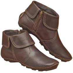 Laonajkd Stiefeletten Damen Warm gefütterte Winterstiefel Bequem Damenstiefel Runder Kopf Lässige Lederstiefel Flache Stiefel für Den Außenbereich Wasserdicht Rutschfeste Stiefel von Laonajkd