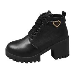 Laonajkd Stiefeletten Damenmit Hohem Absatz Retro-Stil Scharfe Spitzestiefel Stiefeletten Für Den Außenbereich Outdoor Stiefel Scharfe Spitzelederstiefel Wasserdicht Gefüttert Stiefel von Laonajkd