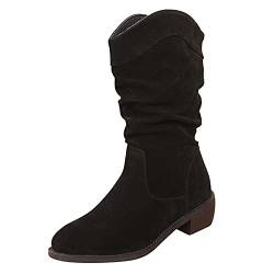 Laonajkd Stiefeletten Elegante Damen Mit Niedrigem Absatz Stiefeletten Wasserdicht Warm Gefütterte Winterstiefel Outdoor Stiefel Seitenreißverschluss Bequem Frauen Stiefeletten von Laonajkd