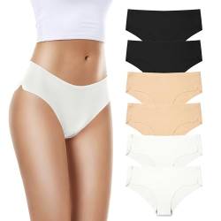 Lapulas Seamless Slips Damen, 6er Pack Nahtlose Unterwäsche Frauen Stretch Unterhosen Damen Sexy Panties Bequem Bikini Mehrpack XS-XXL von Lapulas