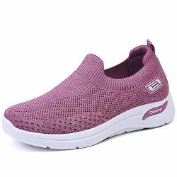 Laquieio Damen-Sneaker, Sportschuhe für Damen, Wandern, Laufen, Viskoschaum, bequeme Sportschuhe für Damen, Violett, 38 EU von Laquieio