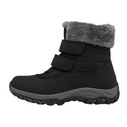 Laquieio Schuhe für Damen und Mädchen, warme Outdoor-Stiefel, Winterstiefel, Schneestiefel für Damen, Winterstiefel für Damen, Schwarz , 43 EU von Laquieio