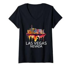 Damen Las Vegas Souvenir Nevada Reise Urlaub Männer Frauen Vegas T-Shirt mit V-Ausschnitt von Las Vegas Nevada Souvenir Clothing Apparel