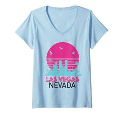 Damen Las Vegas Souvenir Nevada Reise Urlaub Männer Frauen Vegas T-Shirt mit V-Ausschnitt von Las Vegas Nevada Souvenir Clothing Apparel