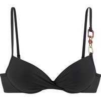 LASCANA Yves Bikini-Oberteil, Bügel, Zierdetails, für Damen, schwarz, 42D von Lascana