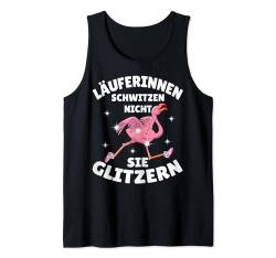 Flamingo Läuferinnen Schwitzen Nicht Sie Glitzern Lustig Tank Top von Laufen Joggen Lustig Läuferin Flamingo Fitness