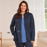 Damen-Sweatjacke mit Strasssteinen, große Größen von Laura Torelli Plus