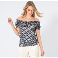 Damen-Carmen-T-Shirt mit Allover-Print von Laura Torelli