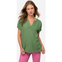 Laurasøn Druckbluse Leinenmix-Bluse Tunika-Ausschnitt von Laurasøn