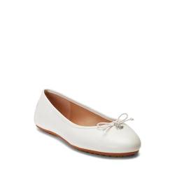 Lauren Ralph Lauren Damen Jayna Nappa Leather Driver Flat Ballerinas, Weiß (Soft White), 39 EU von Lauren Ralph Lauren