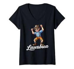 Damen Extrem cooler Lausbua Jungen Trachten Kinder Tracht T-Shirt mit V-Ausschnitt von Lausbua Lederhose Trachtenshirt Jungs Lausebengel