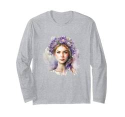 Lavendel Pflanze Kräuter Blume Floral Langarmshirt von Lavender Apparel for Women & Men