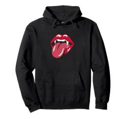 Rote Lippen Zunge heraus Vampirzähne Dracula Zähne Halloween Pullover Hoodie von Lazy Halloween Costume Boys Girls Men Women Tees