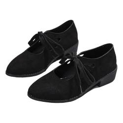 Lazzboy Damen Segelschuhe Bootsschuhe Plattform Loafers Freizeit Schuhe Halbschuhe Casual Slip On Wanderschuhe Bequeme Pumps Flache Zum Abendkleid Elegant Für Hochzeit Ballerinas (Schwarz,40) von Lazzboy