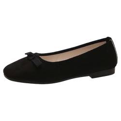 Lazzboy Flache Schuhe Damen Ballerina Leichte Weite K Barfußschuhe Pretty Tanzschuhe Breite Elegant Sommerschuhe Bequem Mittelalter Ballerinas Casual Atmungsaktive Barfuß (Schwarz,38) von Lazzboy