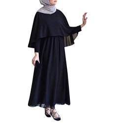 Lazzboy Vintage Women Abaya Long Maxi DRE Arab Jilbab Muslim Robe Islamic Kaftan Muslim Kleider, Damen Lange Arabische Muslimische Islamischer Dubai Kleidung(Schwarz,2XL) von Lazzboy