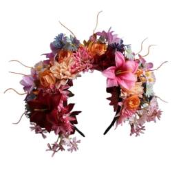 Ldabrye Böhmisches Blumen Stirnband Braut Haarschmuck Blumen Haarband Für Frauen Haarbänder Frühling Hochzeit Girlanden Kronen Kranz von Ldabrye