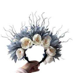 Ldabrye Bohemian-Blumen-Haarband, Braut-Haarschmuck, Blumen-Haarband für Damen, Kopfschmuck, Frühlings-Hochzeits-Girlanden, Kranz von Ldabrye