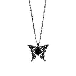 Ldabrye Gothic Ästhetische Halskette Ästhetische Schmetterling Anhänger Halskette Egirl Eboy Party Schmuck Schlüsselbein Kette Halskette von Ldabrye