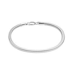 LeCalla Links Sterling Silber Schmuck 3 MM Schlange Kette Armband für Teenager Frauen und Männer (6,5, 7, 7,5, 8, 8,5, 9 Zoll) von LeCalla