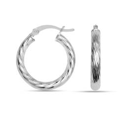 LeCalla 925 Sterling Silber kleine Creolen für Frauen Hypoallergen Diamantschliff Ohrring Creolen für Frauen 20MM von LeCalla