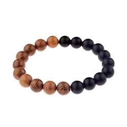 LeGDOr 1 Stück Holzperlen Armband Männer ethnische tibetische buddhistische Mala Armband Yoga Rosenkranz für Frauen-044-2 von LeGDOr