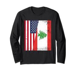 Amerika Libanon Flagge Amerikanische libanesische Wurzeln Langarmshirt von Lebanese Republic Design Love Lebanon Flag