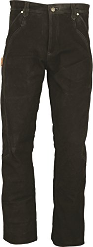 Fuente Lederhose Herren/Damen lang - Lederjeans- Echt Leder, Lederhose Jeans 501 Schwarz- Motorrad Lederjeans- Zimmermannshose Leder- Reithose Leder (38, Schwarz) von Lederprofi