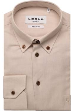 Ledȗb Modern Fit Hemd beige, Einfarbig von Ledȗb