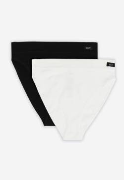 Lee Damen Womens Seamless High Leg Briefs in Black/White | Soft, Stretchy & Comfortable Underwear Boxershorts, Black/White, von Lee