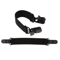 Elastische Stiefelriemen mit schweren Clips, passend für Damen und Herren, 2 Stück, Schwarz , 22x2.5cm von Leeadwaey