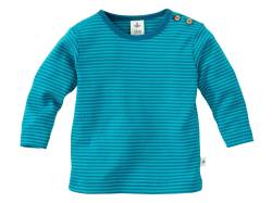 Baby und Kinder Langarmshirt blau-grün-geringelt Gr.116 von Leela Cotton