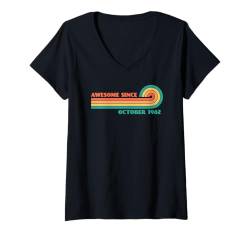 Damen Awesome Since October 1982 T-Shirt mit V-Ausschnitt von Legend Since Birthday