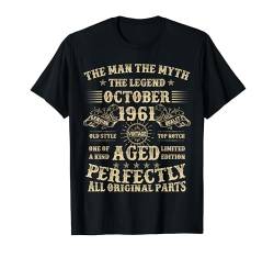 Geschenk zum 63. Geburtstag für Männer Oktober 1961 63 Jahre alt Geburtstag T-Shirt von Legendary Man Birthday Apparel October For Men