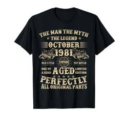 Geschenke zum 43. Geburtstag für Männer Oktober 1981 43 Jahre alt Geburtstag T-Shirt von Legendary Man Birthday Apparel October For Men