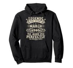 44. Geburtstag Geschenke für Männer Lustig 44 Jahre alt März 1980 Pullover Hoodie von Legendary Man Birthday My Legend Born In March