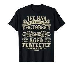 Oktober 1946 78. Geburtstag Geschenke für Männer 78 Jahre alt Bday T-Shirt von Legendary Man Birthday October Gifts For Men Retro