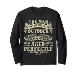 Oktober 1963 61. Geburtstag Geschenke für Männer 61 Jahre alt Geburtstag Langarmshirt von Legendary Man Birthday October Gifts For Men Retro