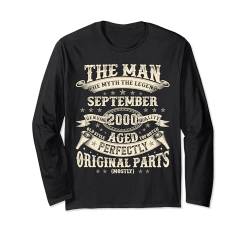 24. Geburtstag Geschenke für Männer 24 Jahre alt Geburtstag September 2000 Langarmshirt von Legendary Man Birthday September Mythical Man Tee