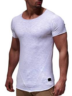 Leif Nelson T-Shirt Herren Sommer Rundhals-Ausschnitt (Weiß, Größe XXL), Regular Fit Herren-T-Shirt 100% Baumwolle, Casual Basic Männer T-Shirt Kurzarm von Leif Nelson