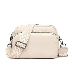 Leisofter Damen Umhängetasche Echtes Leder Crossbody Bag Damen Moderne Taschen mit Breite Schultergurte von Leisofter