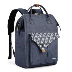 Lekesky Laptop-Rucksack für Damen, 39,6 - 43,2 cm (15,6 - 17 Zoll), Damen-Rucksack für Reisen, Arbeit, Uni, blau, 40 cm von Lekesky